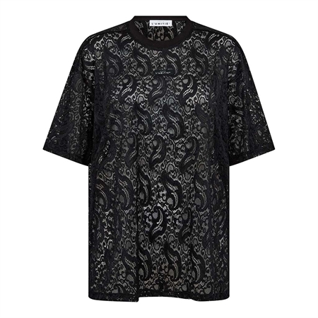 Haute L'Amitié Summer Lace Loose Tee Black